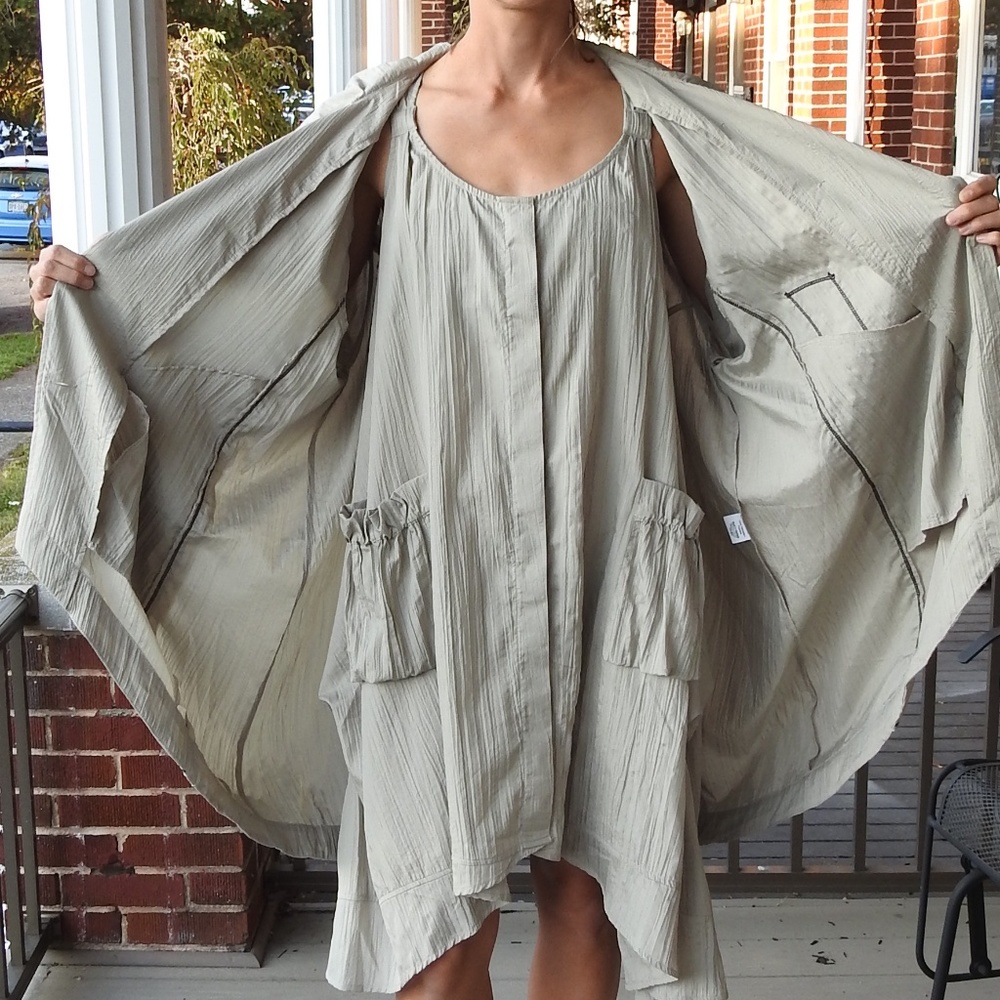 Gold sleeveless dress and Gold Long Jacket